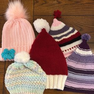 Knitted baby hat, bundle 6-12 mo